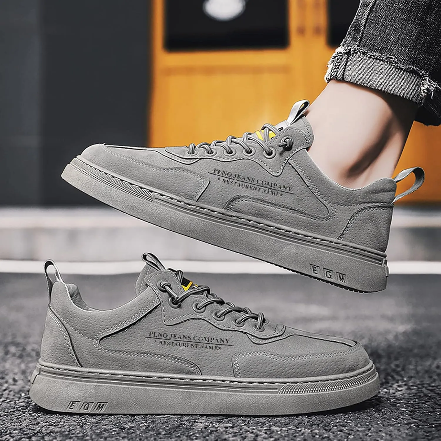 Men's Lace Up Memory Foam Sneakers Breathable Elastic Fly Woven Mesh Sneaker Athletic Fashion Sneakers for Men