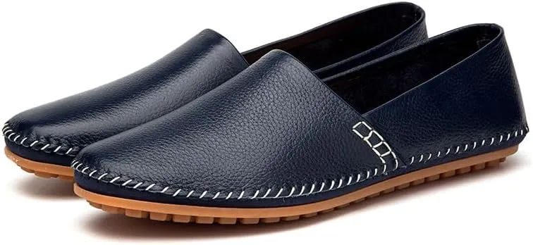 Men's Leather Loafer Flats Lightweight Casual Slip On Shoes for Walking Driving Dress