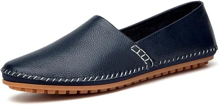 Men's Leather Loafer Flats Lightweight Casual Slip On Shoes for Walking Driving Dress