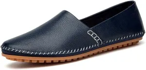 Men's Leather Loafer Flats Lightweight Casual Slip On Shoes for Walking Driving Dress