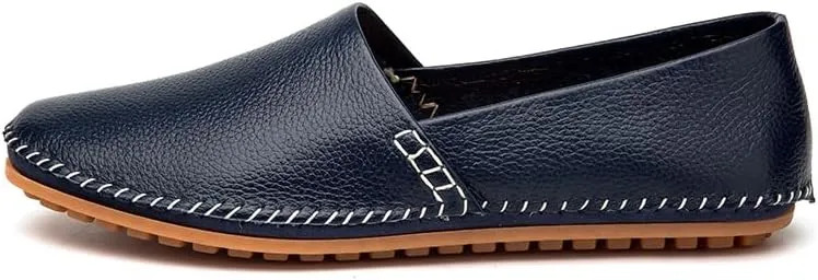 Men's Leather Loafer Flats Lightweight Casual Slip On Shoes for Walking Driving Dress