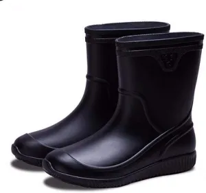Mens Rain Boots Slip On Non-Slip Rubber Waterproof Ankle Boots Rain Shoes