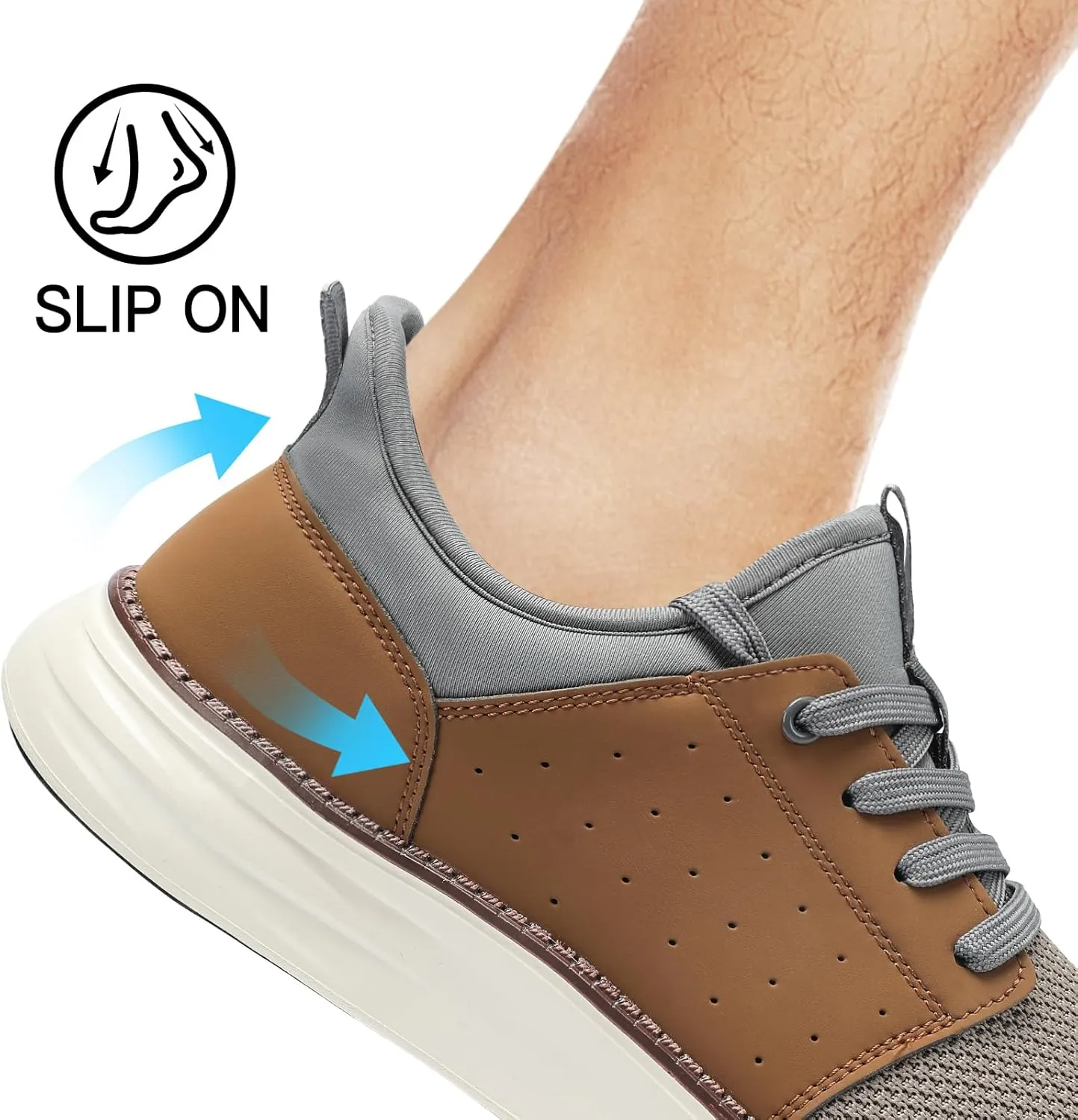 Men's Slip On Casual Fashion Shoes Easy in Dress Sneakers Comfortable Lightweight Walking Shoe