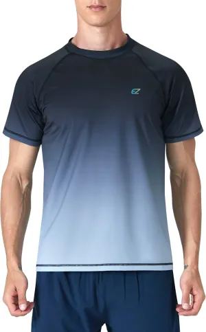 Men's Swim Shirts Rash Guard Short Sleeve UPF 50  UV Sun Protection SPF Shirt Quick Dry Swimming Fishing Water Beach T Shirts
