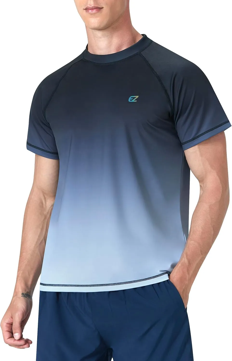 Men's Swim Shirts Rash Guard Short Sleeve UPF 50  UV Sun Protection SPF Shirt Quick Dry Swimming Fishing Water Beach T Shirts