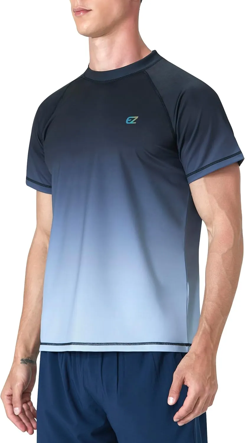 Men's Swim Shirts Rash Guard Short Sleeve UPF 50  UV Sun Protection SPF Shirt Quick Dry Swimming Fishing Water Beach T Shirts