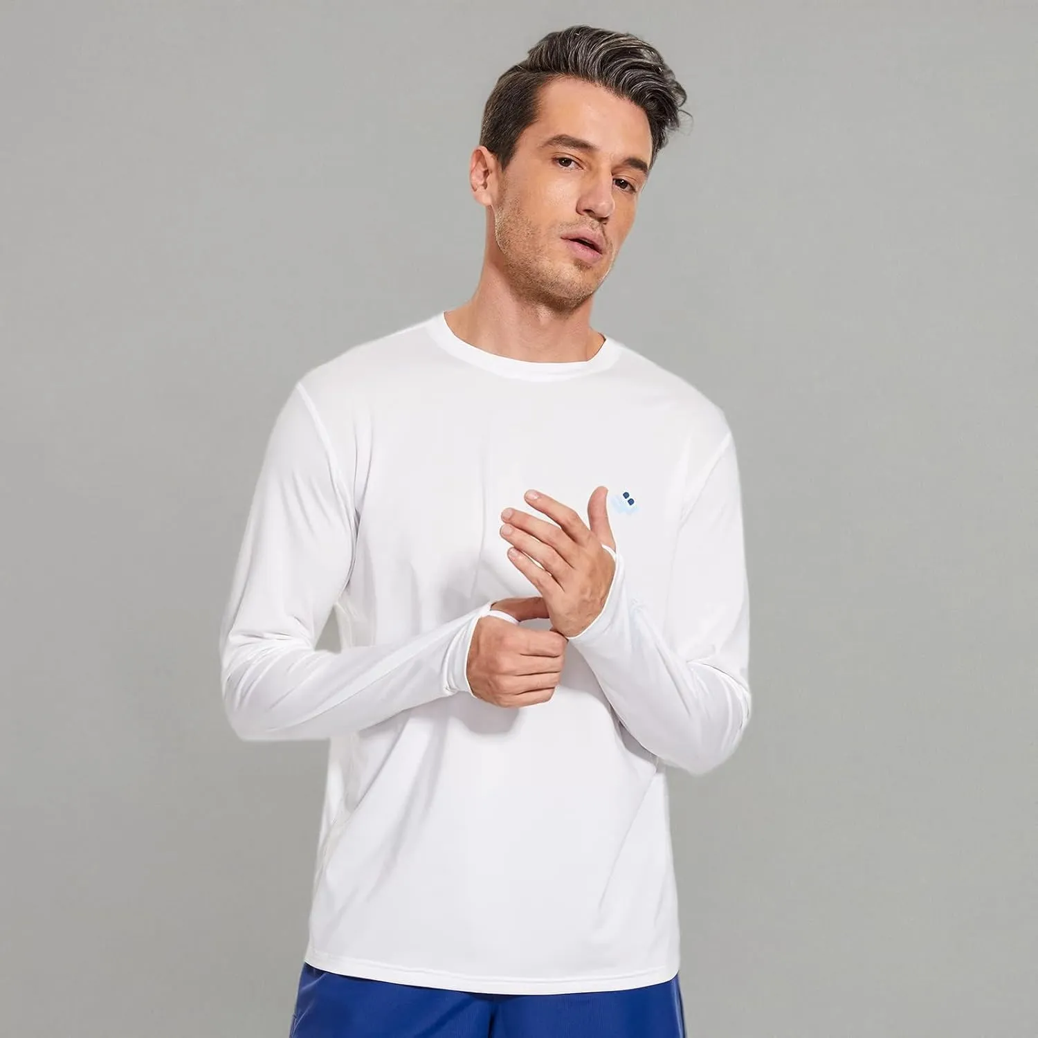 Men’s UPF 50  Lightweight Long Sleeve Casual T-Shirt Quick Dry UV Sun Protection for Outdoor Beach Hiking Fishing Exercise