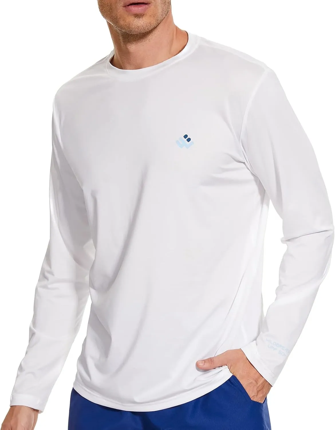 Men’s UPF 50  Lightweight Long Sleeve Casual T-Shirt Quick Dry UV Sun Protection for Outdoor Beach Hiking Fishing Exercise