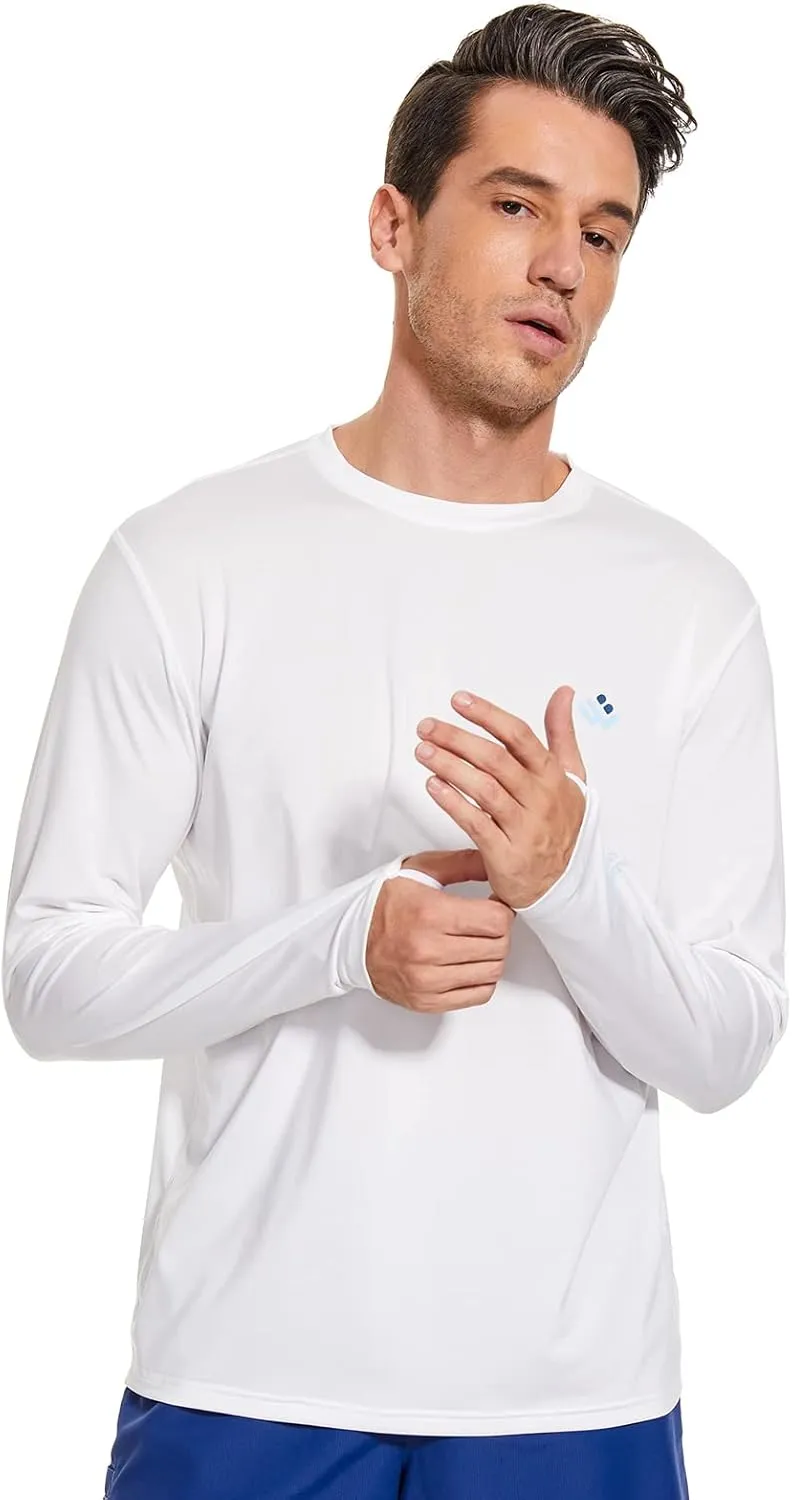 Men’s UPF 50  Lightweight Long Sleeve Casual T-Shirt Quick Dry UV Sun Protection for Outdoor Beach Hiking Fishing Exercise