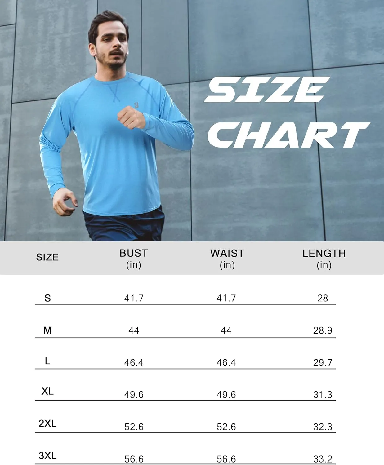 Men's UPF 50  Rash Guard Long Sleeve, Lightweight UV Sun Protection SPF Water Shirts for Swim Fishing Hiking Beach