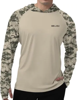 Men's UPF 50  Sun Protection Hoodie Shirt Long Sleeve SPF Fishing Outdoor UV Hiking Lightweight Shirts