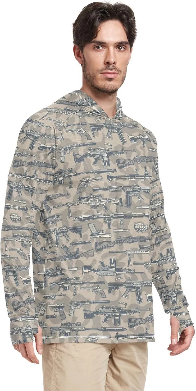 Men's UPF 50  Sun Protection Hoodie Shirt Long Sleeves SPF UV T-Shirt Rash Guard Fishing Outdoor Lightweight Shirt