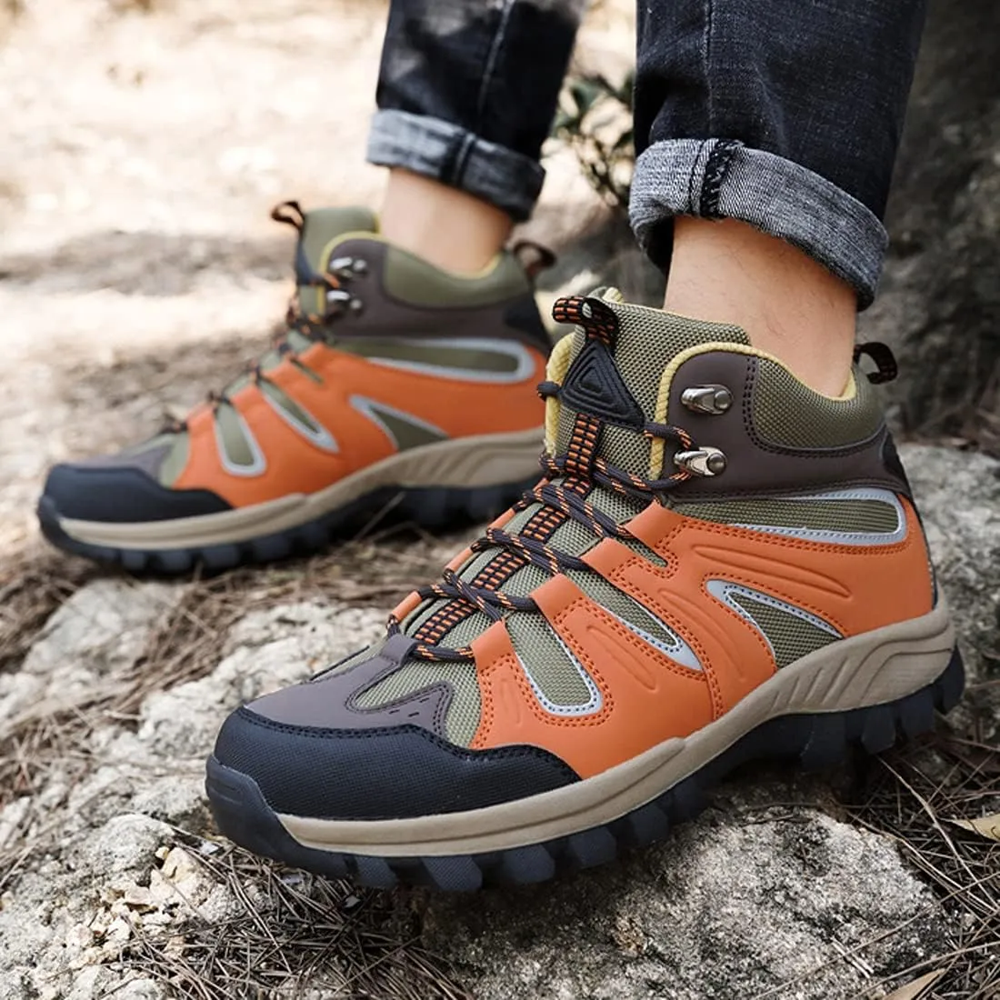 Mens Walking Boots Womens Trekking Shoes Lightweight Outdoor Hiking Boots
