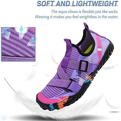 Men's Water Shoes: Quick Dry Swim Shoes for Men & Women, Non-Slip Barefoot Shoes for Beach, Hiking, Diving - Unisex Water Shoes with Nylon & Rubber