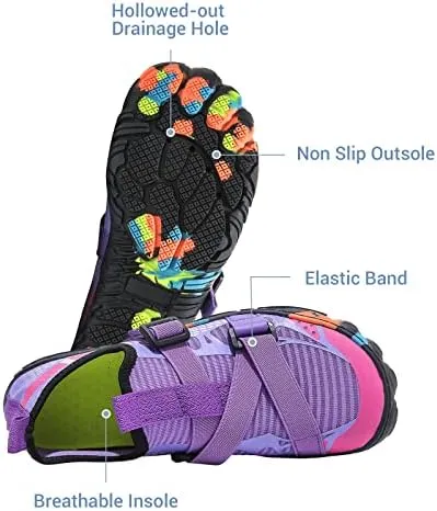 Men's Water Shoes: Quick Dry Swim Shoes for Men & Women, Non-Slip Barefoot Shoes for Beach, Hiking, Diving - Unisex Water Shoes with Nylon & Rubber