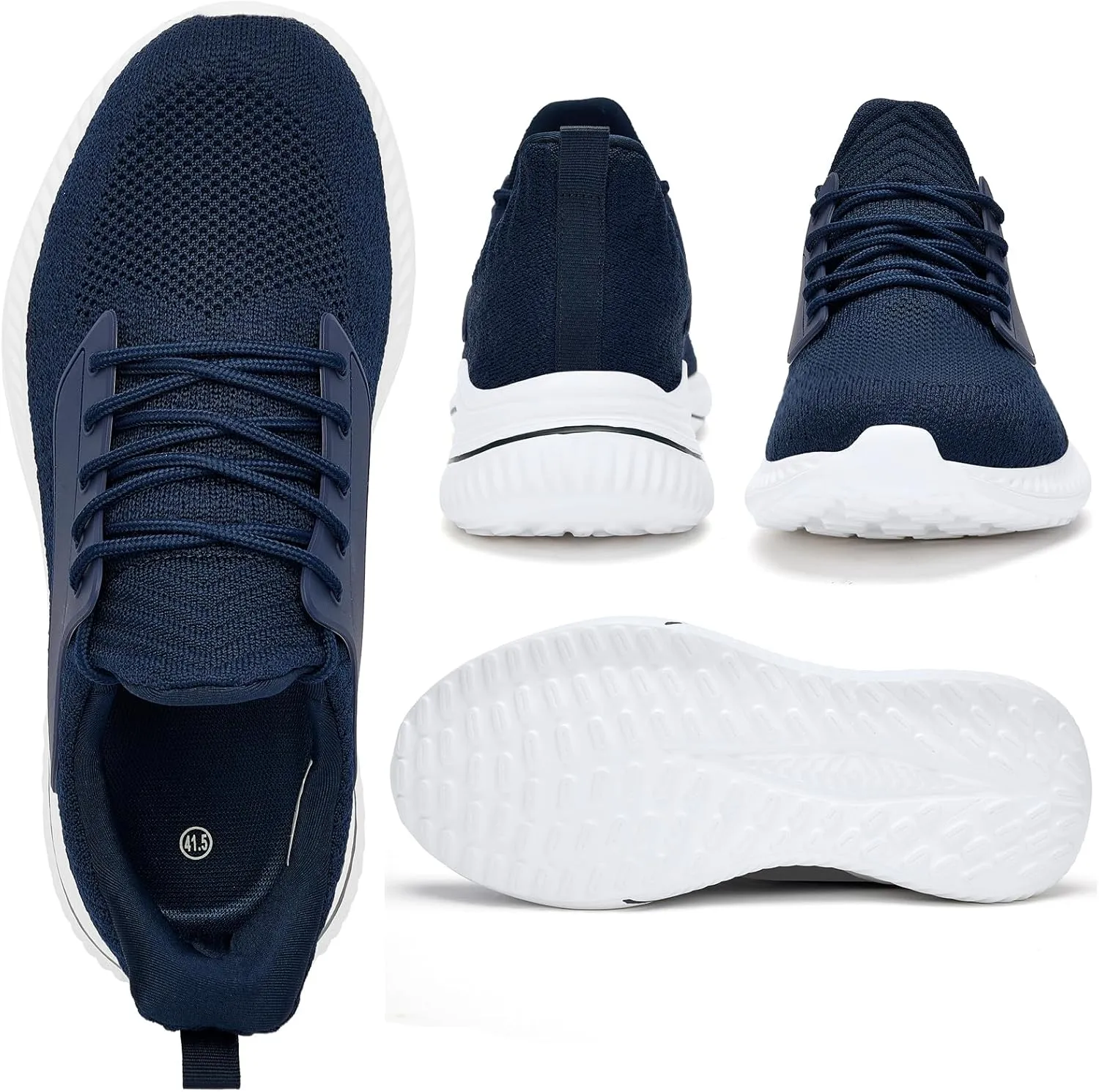 Mens Wide Sneakers Walking Shoes - Wide Slip on Tennis Shoes,Lightweight Breathable Comfortable Running Shoes for Athletic Workout Gym Jogging and Casual Wear Wide Width