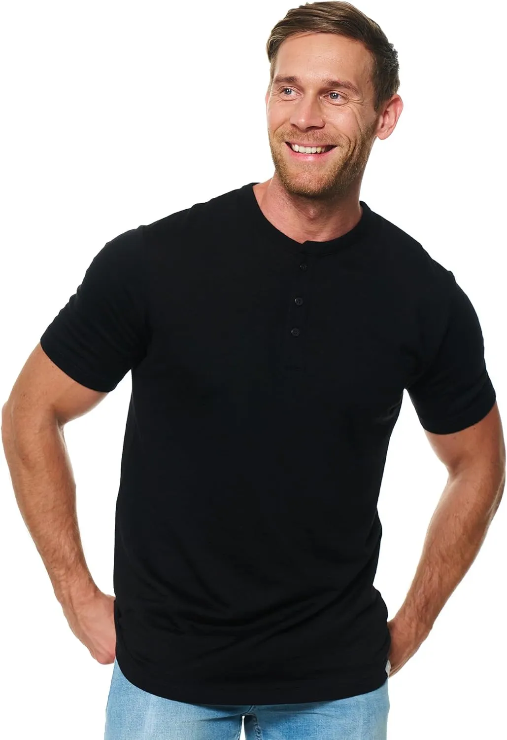 Merino Wool T-Shirt Mens - Short Sleeve Merino Wool Shirts for Men Sport Lightweight Thermal Base Layer Hiking Tshirt