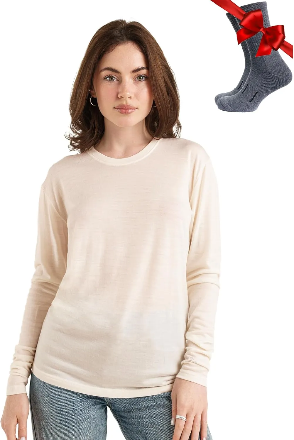 Merino.tech Merino Wool Base Layer Women - 100% Merino Wool Heavyweight, Midweight, Lite Long Sleeve Thermal Shirt and Socks