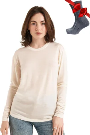 Merino.tech Merino Wool Base Layer Women - 100% Merino Wool Heavyweight, Midweight, Lite Long Sleeve Thermal Shirt and Socks