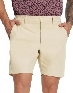 MICHEL ROUEN Golf Shorts Men 7" Solid 8 Pockets Lightweight Water-Resistant Flat Front Flex Stretch Casual Mens Dress Shorts
