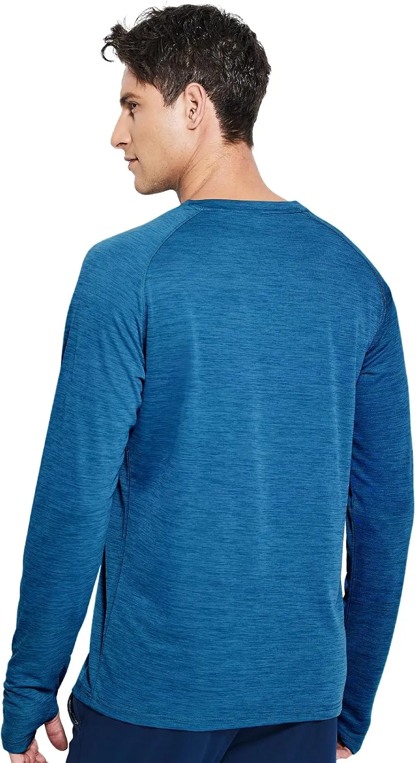 MIER Men's UPF 50  Sun Shirts Quick Dry Long Sleeve UV Shirts Lightweight Rash Guard Swim T-Shirts Hiking Running