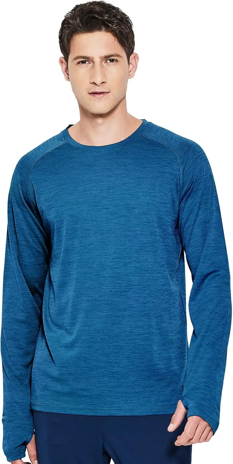 MIER Men's UPF 50  Sun Shirts Quick Dry Long Sleeve UV Shirts Lightweight Rash Guard Swim T-Shirts Hiking Running