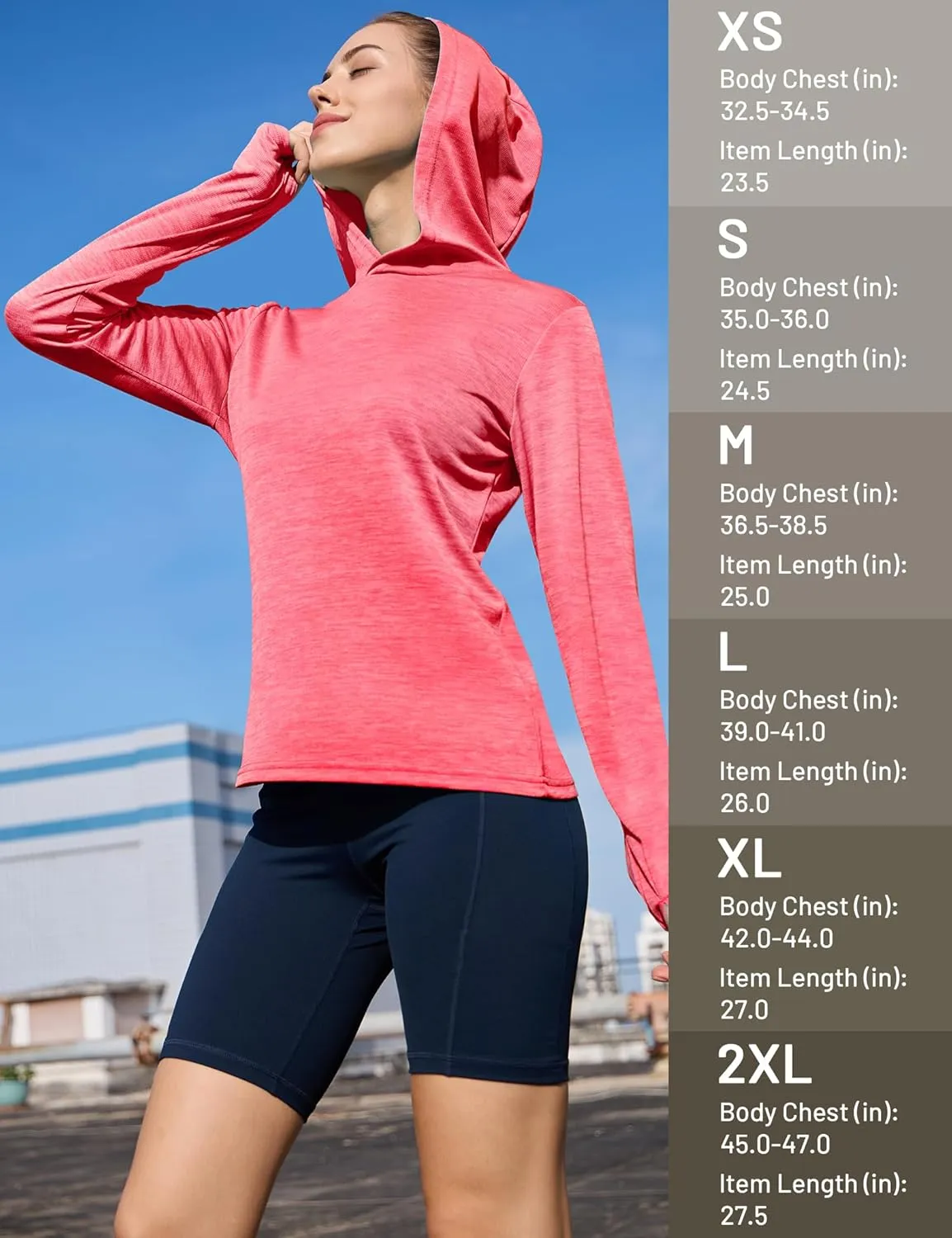 MIER Women's Long Sleeve Workout Shirts Sun Protection Hoodie UPF 50  UV Shirt for Fishing Hiking Running, Lightweight