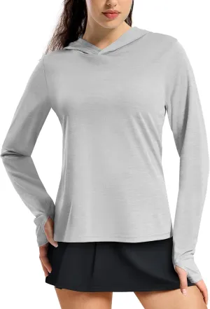 MIER Women's Long Sleeve Workout Shirts Sun Protection Hoodie UPF 50  UV Shirt for Fishing Hiking Running, Lightweight