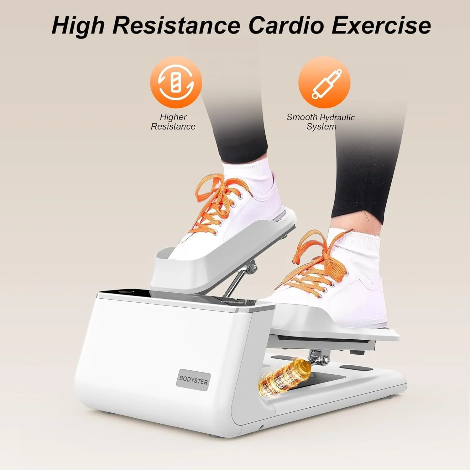 Mini Stepper for Home Workout with Resistance Bands & LCD Display - 300LB Capacity, Quiet Stair Climber Machine for Small Spaces, Cardio & Fat Burning