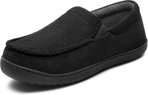 MIXIN Mens Moccasin Slippers Memory Foam House Shoes, Indoor/Outdoor Warm Loafer Slippers Birthday Gifts for Men Dad Husband