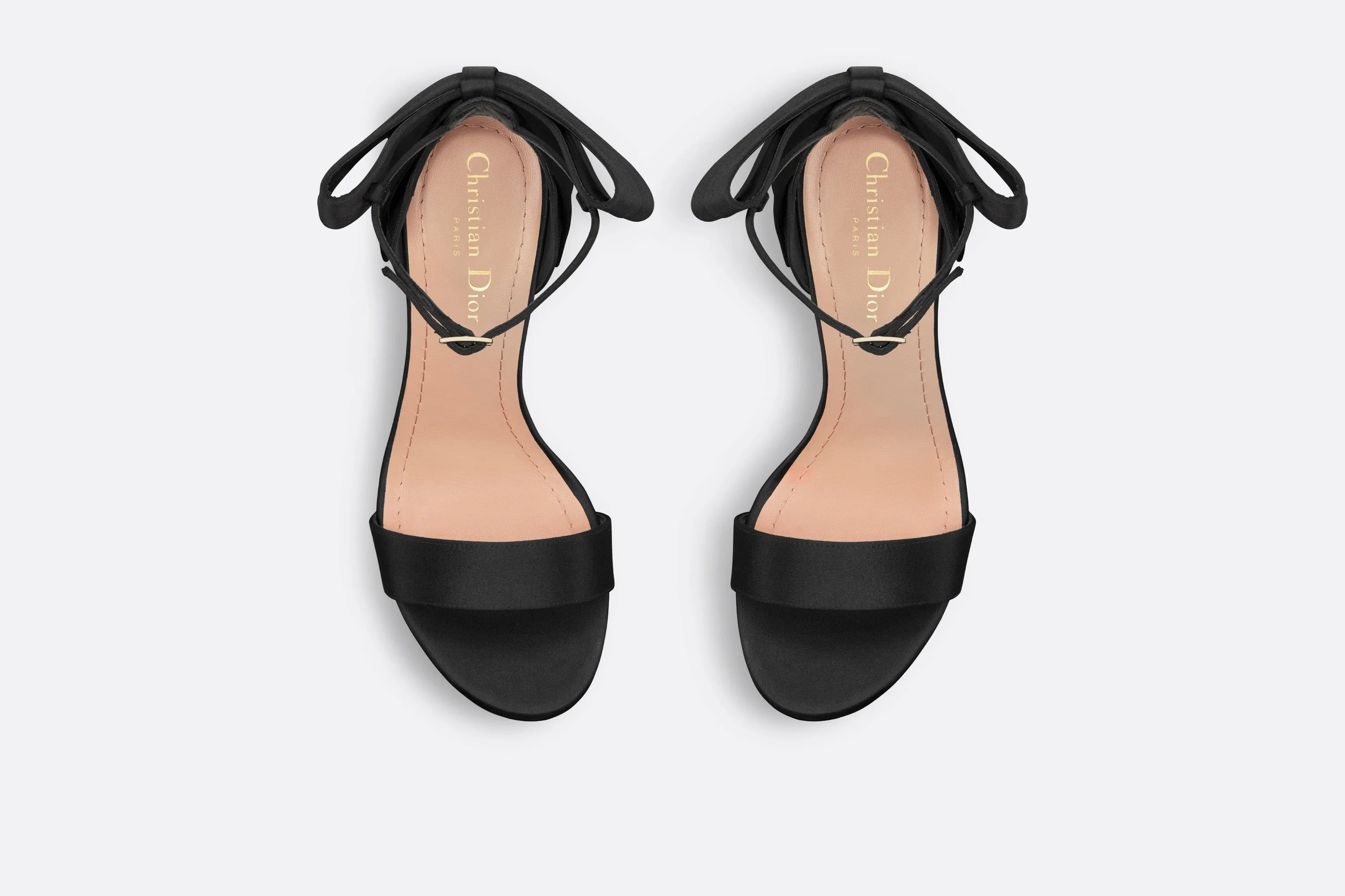 Mlle Dior Heeled Sandal • Black Satin
