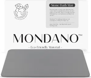 Mondano Stone Bath Mat, Diatomaceous Earth Shower Mat Non Slip Bathroom Mat Quick Dry Stone Mat, Stone Dish Drying Mat, Stone Bath Mats for Bathroom, Diatomaceous Earth Bath Mat (Uncarved)