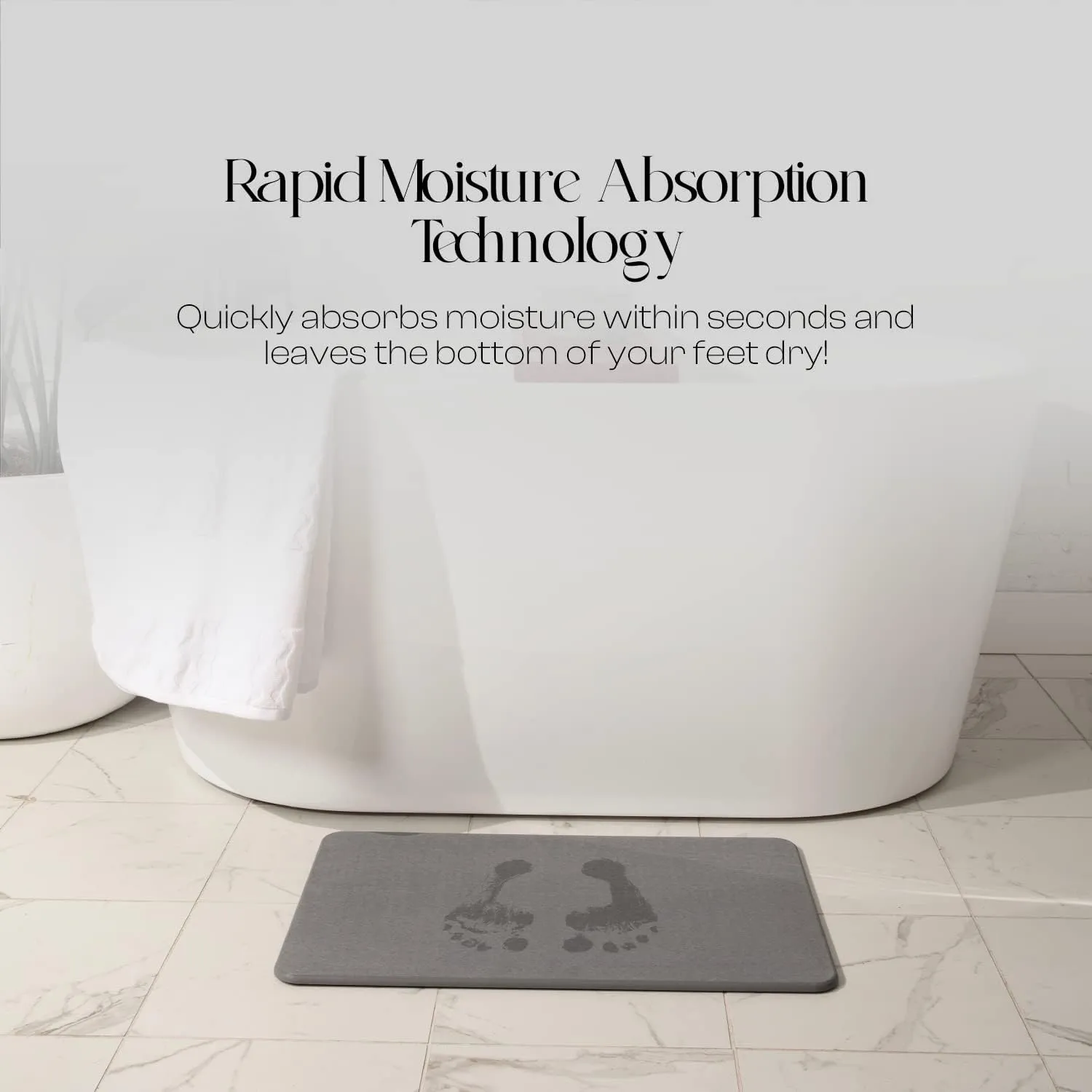 Mondano Stone Bath Mat, Diatomaceous Earth Shower Mat Non Slip Bathroom Mat Quick Dry Stone Mat, Stone Dish Drying Mat, Stone Bath Mats for Bathroom, Diatomaceous Earth Bath Mat (Uncarved)