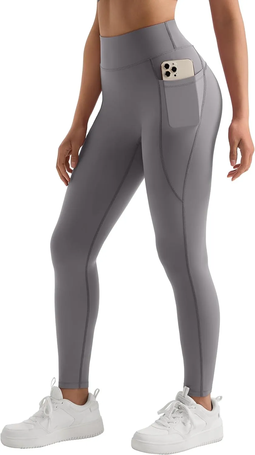 MOOSLOVER Women Workout Leggings with Pockets Compression Runnings Yoga Pants High Waisted Tummy Control Athletic Leggings