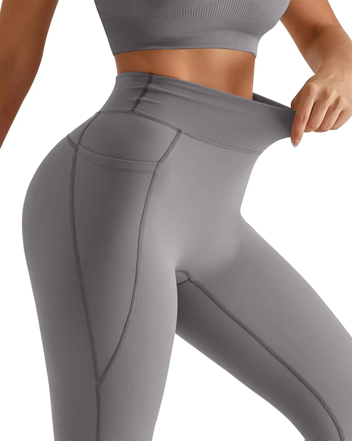 MOOSLOVER Women Workout Leggings with Pockets Compression Runnings Yoga Pants High Waisted Tummy Control Athletic Leggings