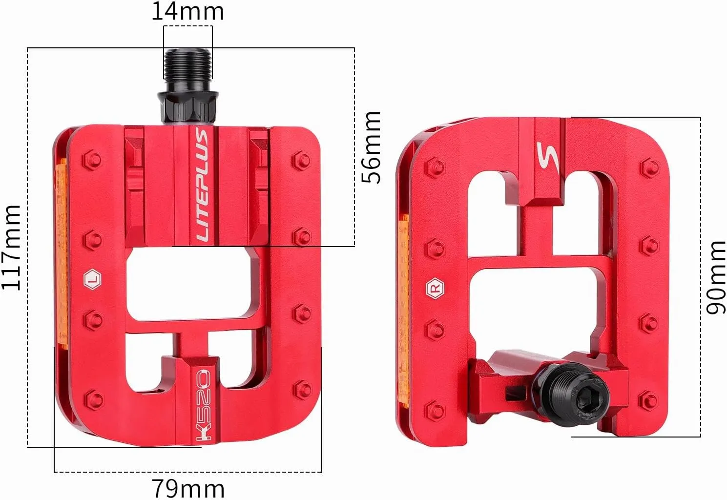 Mountain Bike Pedals- Aluminum Alloy Road Bike Pedals- Folding Mountain Bike Pedals- Anti- Skid Nails Bicycle Pedals- Universal Fit Fooker Pedals 9/16" Compatible