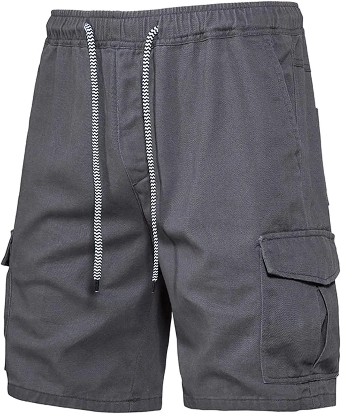 Muscularfit Cargo Shorts for Men 2024 Trendy Cotton Multi Pocket Tooling Shorts Casual Elastic Waist Drawstring Sport Shorts
