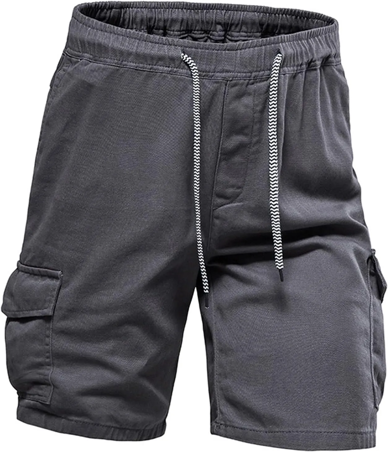 Muscularfit Cargo Shorts for Men 2024 Trendy Cotton Multi Pocket Tooling Shorts Casual Elastic Waist Drawstring Sport Shorts
