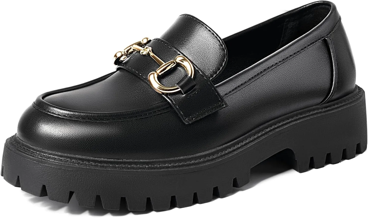 MUSSHOE Loafers for Women Platform Chunky Comfortable Slip-On Womens Loafers Fashion Business Work Dressy Casual Shoes