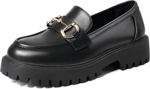 MUSSHOE Loafers for Women Platform Chunky Comfortable Slip-On Womens Loafers Fashion Business Work Dressy Casual Shoes