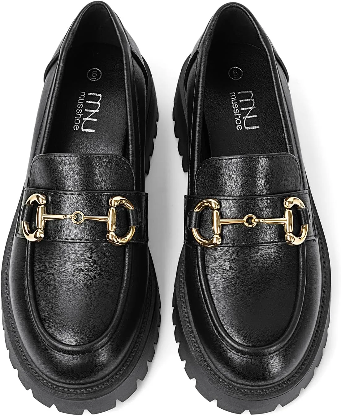 MUSSHOE Loafers for Women Platform Chunky Comfortable Slip-On Womens Loafers Fashion Business Work Dressy Casual Shoes