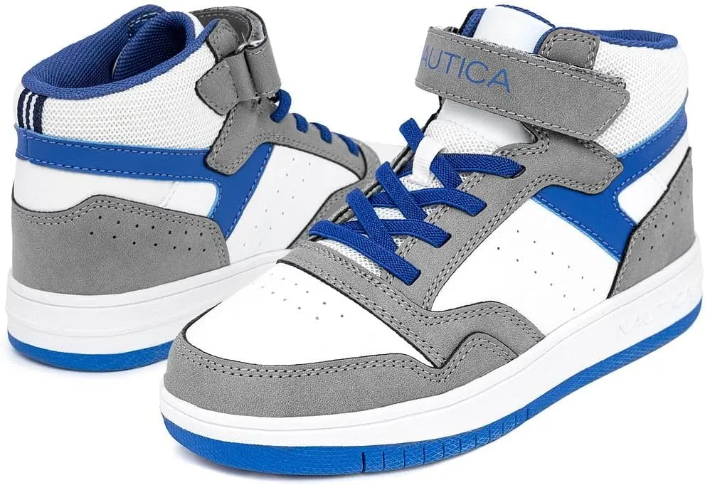 Nautica Kids Sneaker: Lace-Up Fashion Shoe with Boot-Like High Top Design for Boys and Girls (Big Kid/Little Kid Sizes) - Horizon