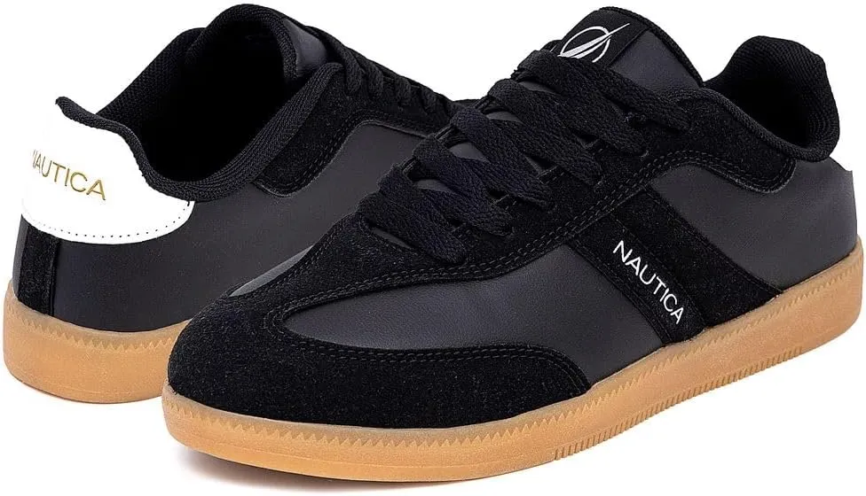 Nautica Women’s Lace-Up Fashion Sneakers – Low-Top Casual Walking & Tennis Shoes with Platform or Regular Heel