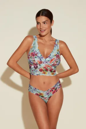 Never Say Never Printed Plungie Longline Bralette