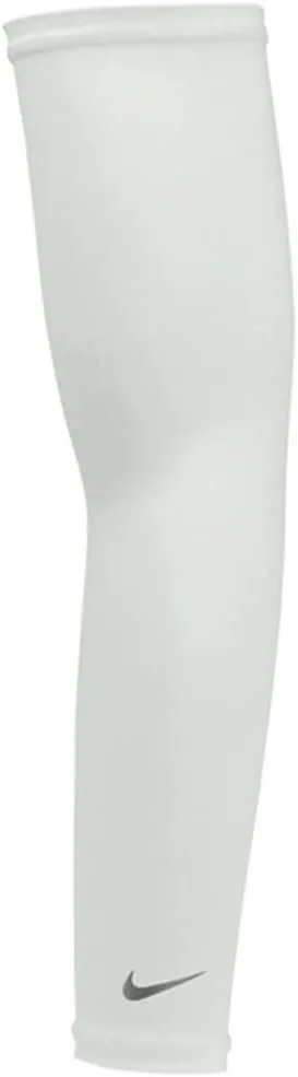 Nike Unisex Adult Dri-FIT UV Protection Running Arm Sleeves (XL) (White)