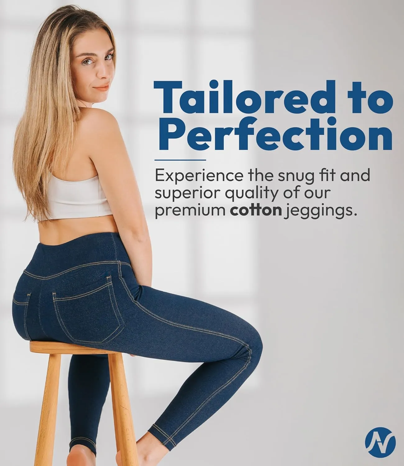 Nirlon Women's Jeggings High Waist Tummy Control Jean Leggings with Pockets for Women