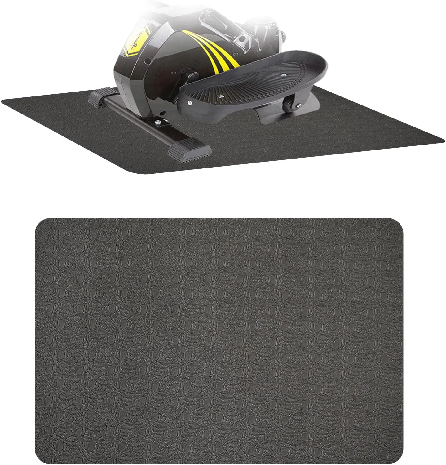 Non-Slip Workout Mat for Under Desk Ellipticals,Thicker & Quieter,23.6x17.7x0.2",Suitable for Ellipse Leg Exerciser, Foot & Leg Pedal Exerciser for Seniors Fitness, Floor Protection,Enhanced Stability