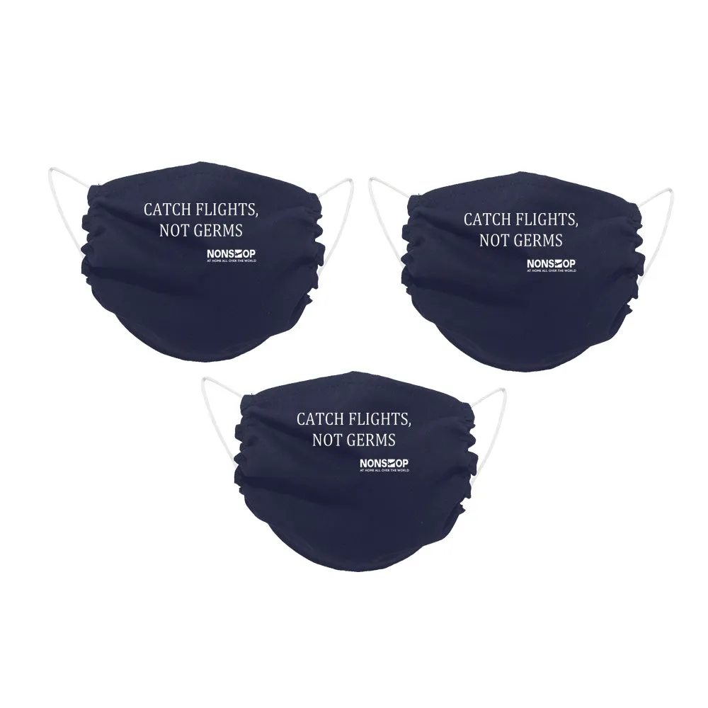 NONSTOP Fun Travel Quotes "Catch Flights, Not Germs" Lightweight Travel Facemask