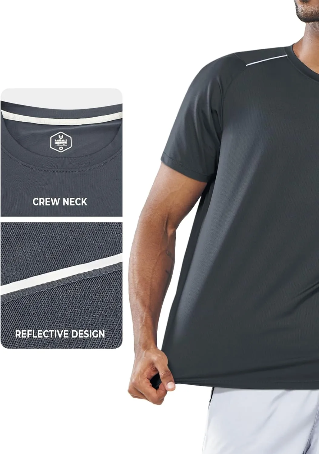 NORTHYARD Men's Athletic Running T-Shirts Workout Lightweight Short Sleeve Performance Shirts Top Tee