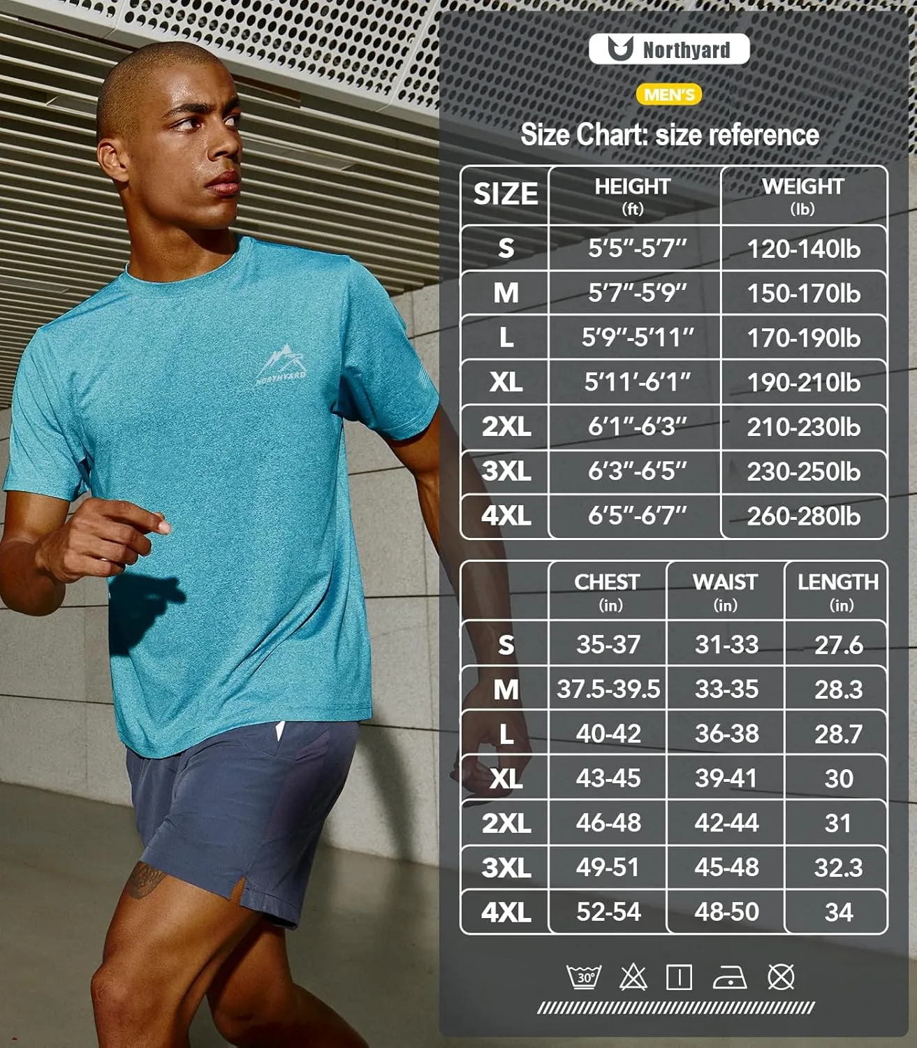 NORTHYARD Men's UPF 50  Sun Protection Shirts Swim SPF UV Quick Dry Short Sleeve T-Shirts for Athletic Fishing Rash Guard